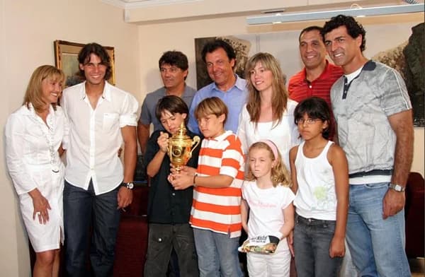 Nadal and his family after winning the French Open